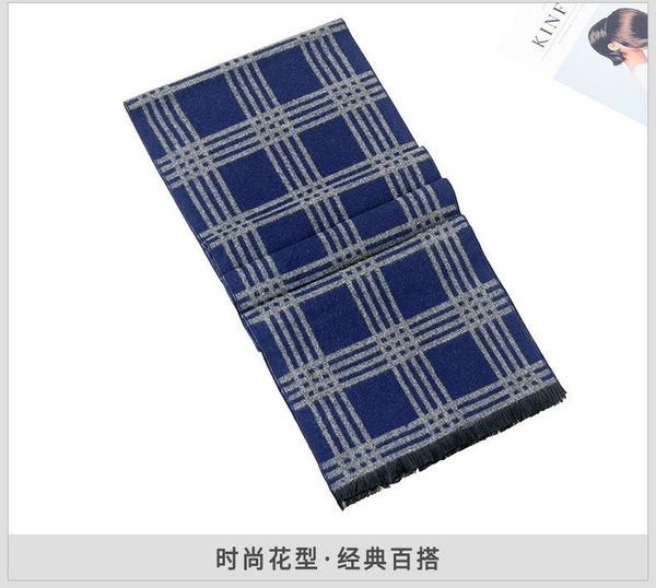 business winter scarf men's business casual korean striped scarf simulation silk brushed bib, Blue;gray
business winter scarf men's business casual korean striped scarf simulation silk brushed bib, Blue;gray