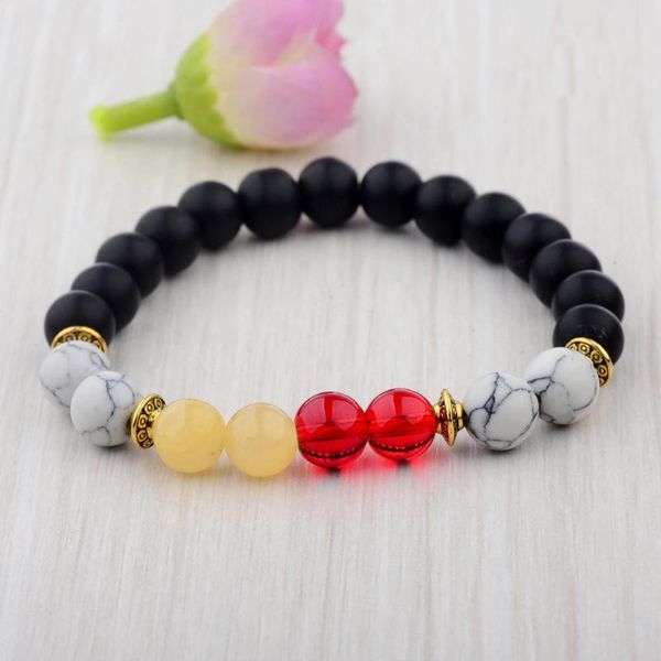 new frosted stone beaded bracelet natural red yellow crystal stone decoration beaded alloy gold color separate bead bracelet, Black
new frosted stone beaded bracelet natural red yellow crystal stone decoration beaded alloy gold color separate bead bracelet, Black