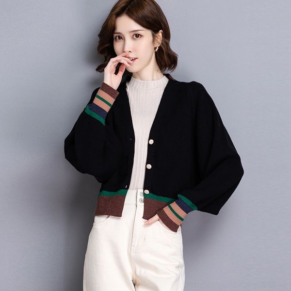 pz5fn мода 2020 пальто рукава летучей мыши вязаного кардиган высокой осенью новая свитер женщины короткой рубашки талия рубашка блузки корей, White;black 
pz5fn мода 2020 пальто рукава летучей мыши вязаного кардиган высокой осенью новая свитер женщины короткой рубашки талия рубашка блузки корей, White;black