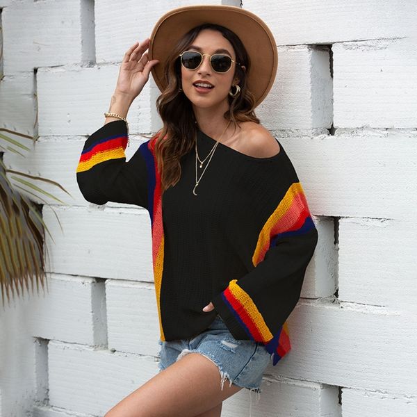 vle0e knitted spring hollow beach shirt stitching for 2020 rainbow women 2020 spring hollow beach shirt stitching knitted rainbow sweater sw, White;black
vle0e knitted spring hollow beach shirt stitching for 2020 rainbow women 2020 spring hollow beach shirt stitching knitted rainbow sweater sw, White;black