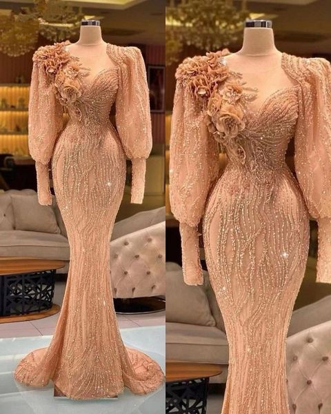 kosovo design evening dresses long sleeves sheer neck beading luxury mermaid prom dress with 3d floral applqiue party gowns, Black
kosovo design evening dresses long sleeves sheer neck beading luxury mermaid prom dress with 3d floral applqiue party gowns, Black