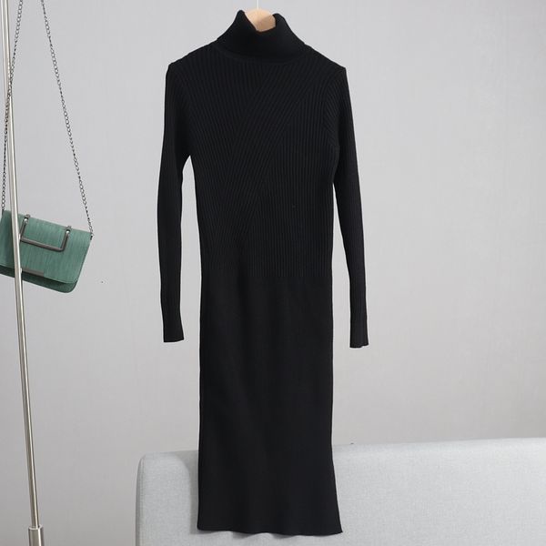 2021 new autumn winter women basic turtleneck pullover sweater slim fit knitted long midi dress ribbedvestidos feminino jka0, Black;gray
2021 new autumn winter women basic turtleneck pullover sweater slim fit knitted long midi dress ribbedvestidos feminino jka0, Black;gray