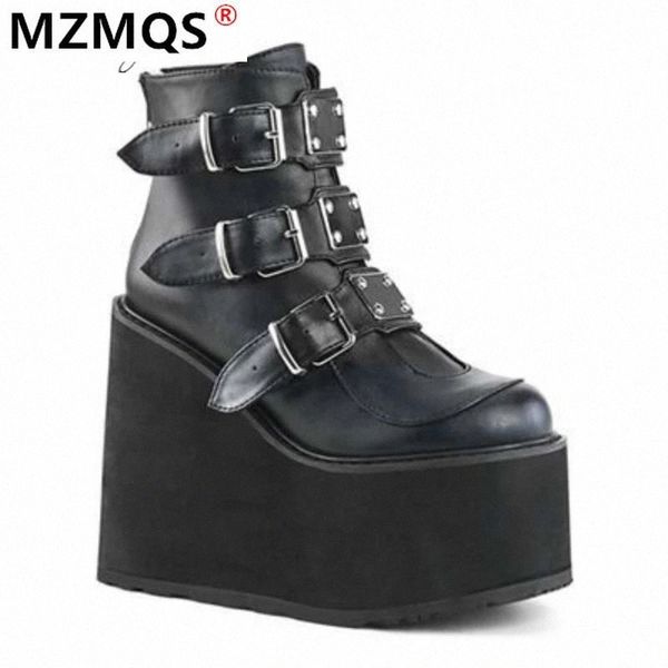 new winter metal buckle ankel boots women punk female platform boots wedges high heels pu women botas mujer plus size #zz1n, Black
new winter metal buckle ankel boots women punk female platform boots wedges high heels pu women botas mujer plus size #zz1n, Black