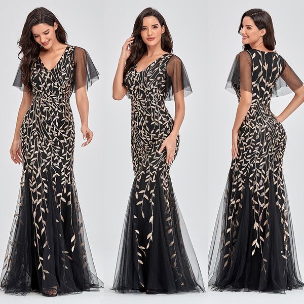 elegant women's evening dresses lotus leaf sleeve v-neck prom gowns custom made floor length plus size mermaid special occasion dress, Black;red
elegant women's evening dresses lotus leaf sleeve v-neck prom gowns custom made floor length plus size mermaid special occasion dress, Black;red