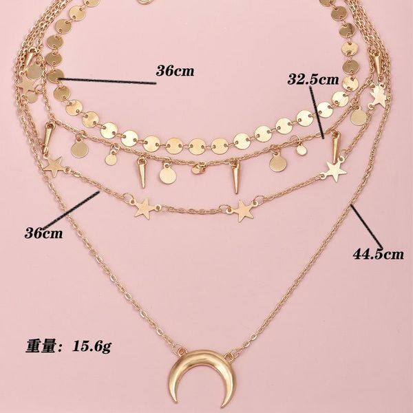 fashion gold color sequins choker stars necklace female moon pendant layered necklaces for women 2020 trendy jewelry new, Golden;silver
fashion gold color sequins choker stars necklace female moon pendant layered necklaces for women 2020 trendy jewelry new, Golden;silver