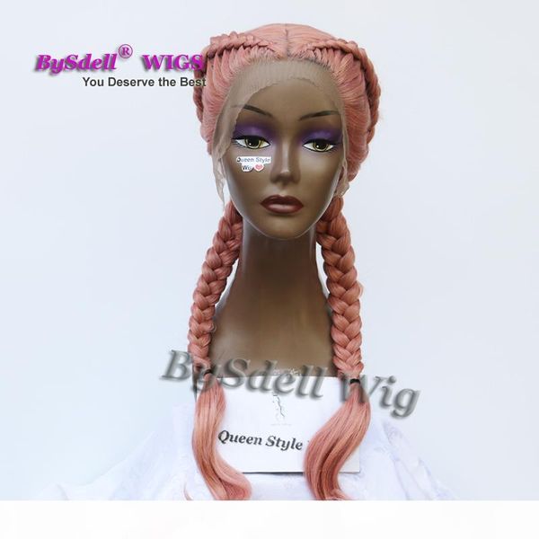 double fat braids hairstyle wig synthetic pestal ash smoke pink color hair braided lace front wigs for black white women
double fat braids hairstyle wig synthetic pestal ash smoke pink color hair braided lace front wigs for black white women