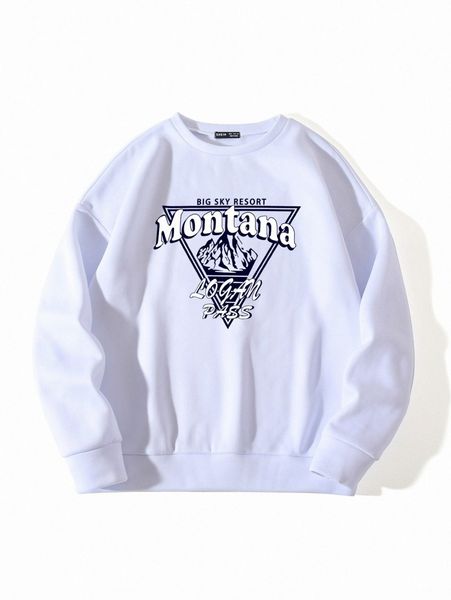 letter graphic drop shoulder sweatshirt 80jp#, White;black