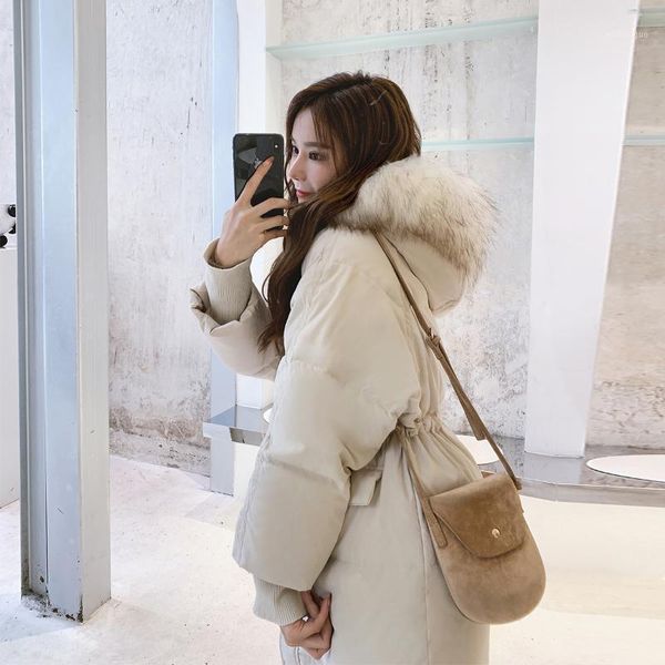 down jacket women's mid-length 2020 new style long knee white duck down slim thick large fur collar fashion1, Black
down jacket women's mid-length 2020 new style long knee white duck down slim thick large fur collar fashion1, Black