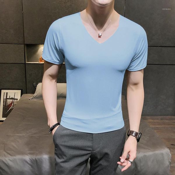2020 summer men solid casual t-shirts mens v-neck slim fit short sleeve t shirt tees men clothing korean male fitness tshirt1, White;black
2020 summer men solid casual t-shirts mens v-neck slim fit short sleeve t shirt tees men clothing korean male fitness tshirt1, White;black