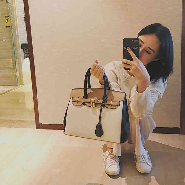 handbags bags meimu big women's trend 2021 popular contrast color large capacity handbag korean fashion one shoulder tote, Black;red
handbags bags meimu big women's trend 2021 popular contrast color large capacity handbag korean fashion one shoulder tote, Black;red