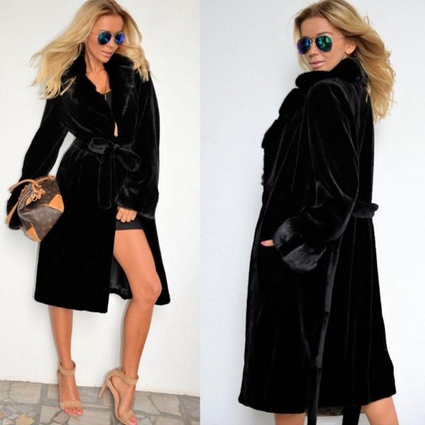 women casual all-match jacket autumn winter faux fur coat lapel collar long female black coat
women casual all-match jacket autumn winter faux fur coat lapel collar long female black coat