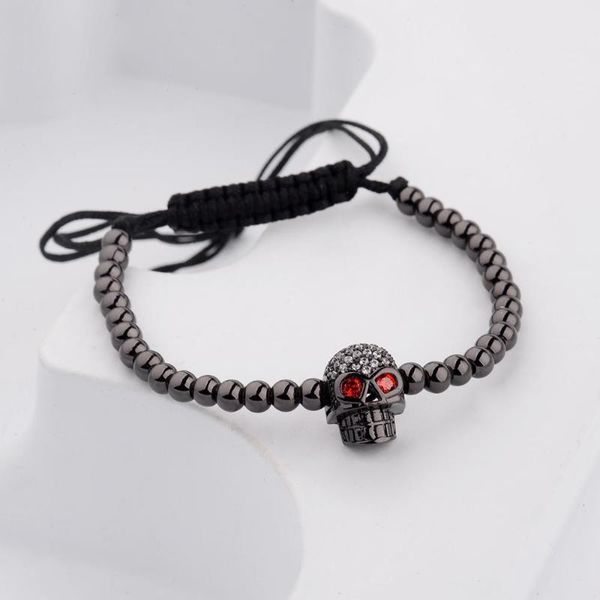 classic white cz skeleton charm men bracelet fashion copper beads bracelet men rope chain homme for women, Black
classic white cz skeleton charm men bracelet fashion copper beads bracelet men rope chain homme for women, Black
