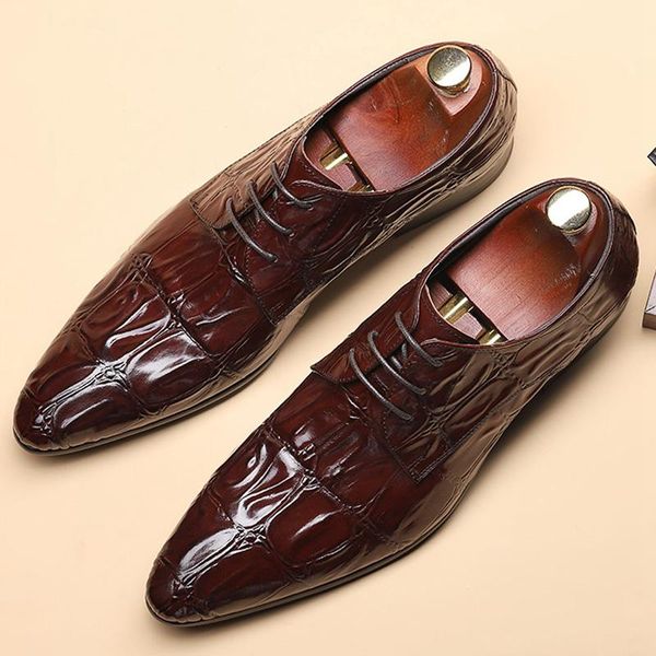 italian man alligator pattern handmade derby party wedding shoes genuine leather men's pointed toe laces welted banquet flats dx189, Black
italian man alligator pattern handmade derby party wedding shoes genuine leather men's pointed toe laces welted banquet flats dx189, Black