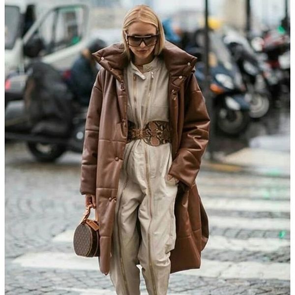 winter casual khaki windproof parkas women fashion winter pu leather coats women elegant long cotton jackets female ladies 201119, Black
winter casual khaki windproof parkas women fashion winter pu leather coats women elegant long cotton jackets female ladies 201119, Black