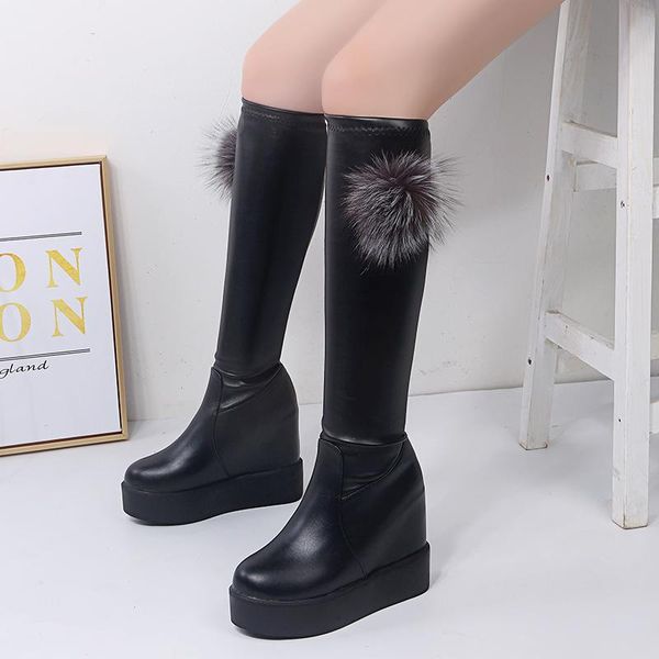 women boots winter shoes woman solid black leather platform boots slip on knee high booties increased wedges long
women boots winter shoes woman solid black leather platform boots slip on knee high booties increased wedges long