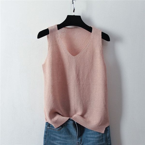summer sleeveless knit tank women rib vest ice silk female elasticity casual loose thin camisole v neck split y200422, White
summer sleeveless knit tank women rib vest ice silk female elasticity casual loose thin camisole v neck split y200422, White