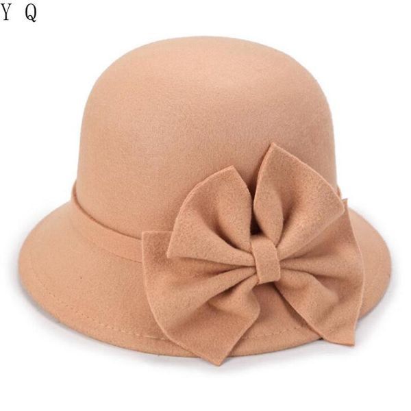 2020 winter women solid wool felt cloche hats fedoras vintage bow bucket hats 6 colors warm bowler female, Blue;gray
2020 winter women solid wool felt cloche hats fedoras vintage bow bucket hats 6 colors warm bowler female, Blue;gray
