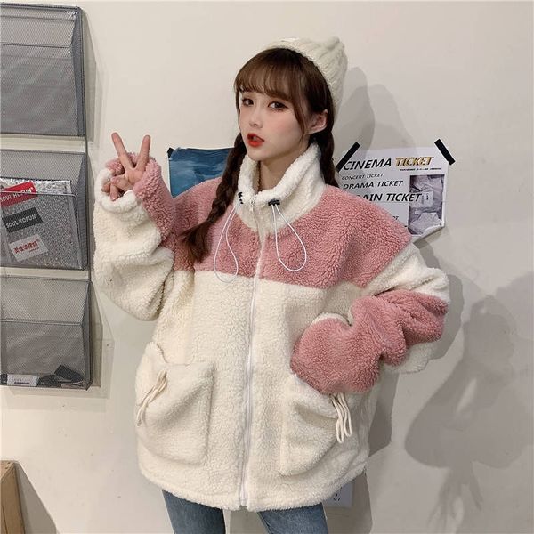 embroidery imitation lambswool zip-up clothes women hoodie autumn winter korean style velvet oversize sweatshirt 201203, Black
embroidery imitation lambswool zip-up clothes women hoodie autumn winter korean style velvet oversize sweatshirt 201203, Black
