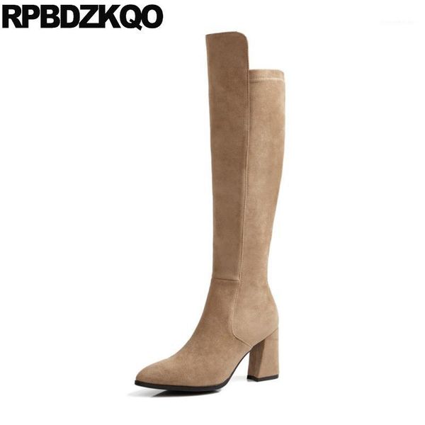 boots autumn genuine leather elegant suede tall pointed toe sheepskin chunky long shoes knee women winter 2021 heel1, Black
boots autumn genuine leather elegant suede tall pointed toe sheepskin chunky long shoes knee women winter 2021 heel1, Black