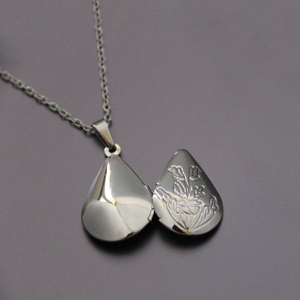 1pc waterdrop shell p frame pendant necklace stainless steel charms locket necklaces women men fashion memorial jewelry, Silver
1pc waterdrop shell p frame pendant necklace stainless steel charms locket necklaces women men fashion memorial jewelry, Silver