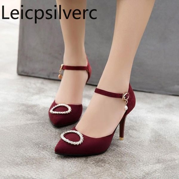 dress shoes pumps spring and autumn style pointed shallow mouth buckle fine heel mid women's single shoe plus size 32-43, Black
dress shoes pumps spring and autumn style pointed shallow mouth buckle fine heel mid women's single shoe plus size 32-43, Black