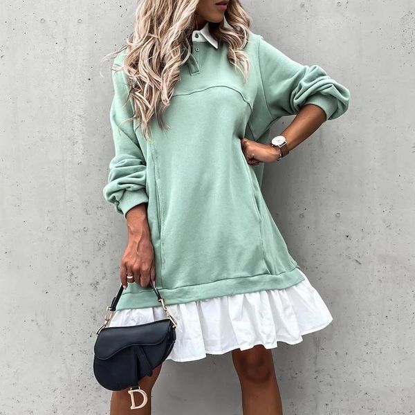 autumn ruffles straight women dress 2020 casual color matching pocket button sweatshirt long-sleeved dress dresses for women, Black;gray
autumn ruffles straight women dress 2020 casual color matching pocket button sweatshirt long-sleeved dress dresses for women, Black;gray