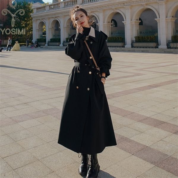 yosimi women trench coat 2020 autumn winter maxi long outerwear with belt black windbreaker wide-waisted women large size trench 1031, Tan;black
yosimi women trench coat 2020 autumn winter maxi long outerwear with belt black windbreaker wide-waisted women large size trench 1031, Tan;black