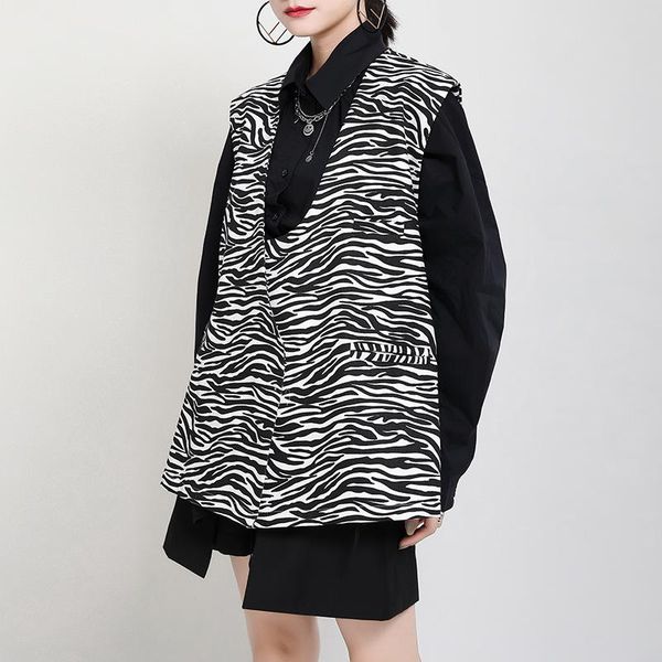 msxu retro suit waistcoat outer wear 2021 autumn and winter new loose split waistcoat jacket women, Black;white
msxu retro suit waistcoat outer wear 2021 autumn and winter new loose split waistcoat jacket women, Black;white