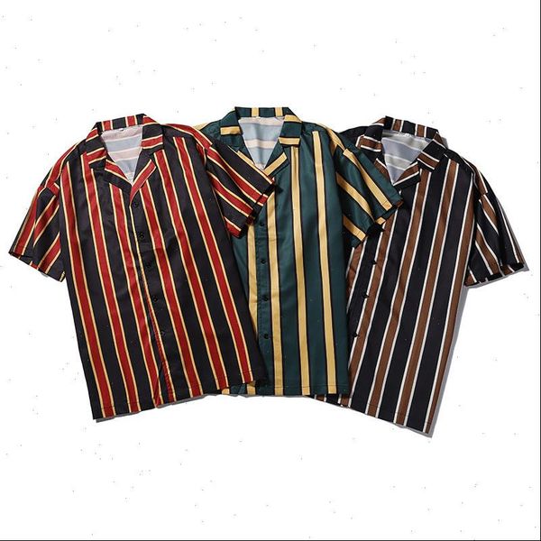 2021 new mens high street casual loose shirts male striped streetwear shirt men summer short sleeves shirts xxl, White;black
2021 new mens high street casual loose shirts male striped streetwear shirt men summer short sleeves shirts xxl, White;black