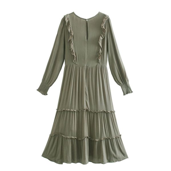 2021 new ruffles holiday mid calf dresses womens neck floral full sleeve clothing spring summer fashion ds50, Black;gray
2021 new ruffles holiday mid calf dresses womens neck floral full sleeve clothing spring summer fashion ds50, Black;gray