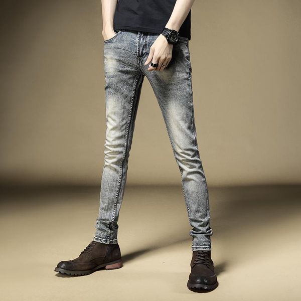 men's jeans vintage men slim fit straight korean style fashion stretch retro pants, Blue
men's jeans vintage men slim fit straight korean style fashion stretch retro pants, Blue