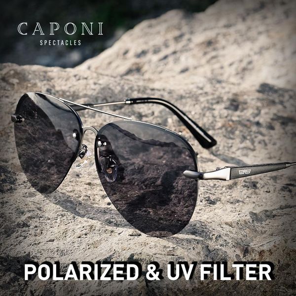 sunglasses caponi men polarized 2021 trend avation sun glasses frameless brand design shades male eyewear accessories cp6179, White;black
sunglasses caponi men polarized 2021 trend avation sun glasses frameless brand design shades male eyewear accessories cp6179, White;black