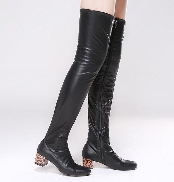 winter 2020 new fashion women leopard heel low heels over the knee thigh high slim boots long boots lady, Black
winter 2020 new fashion women leopard heel low heels over the knee thigh high slim boots long boots lady, Black