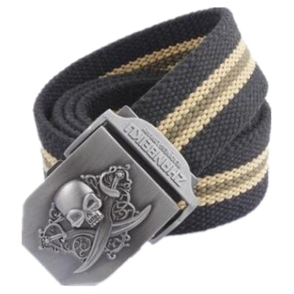 double sword skull canvas automatic buckle men's belt tactical body width 3.8cm comfortable breathable sports equipment, Black;brown
double sword skull canvas automatic buckle men's belt tactical body width 3.8cm comfortable breathable sports equipment, Black;brown