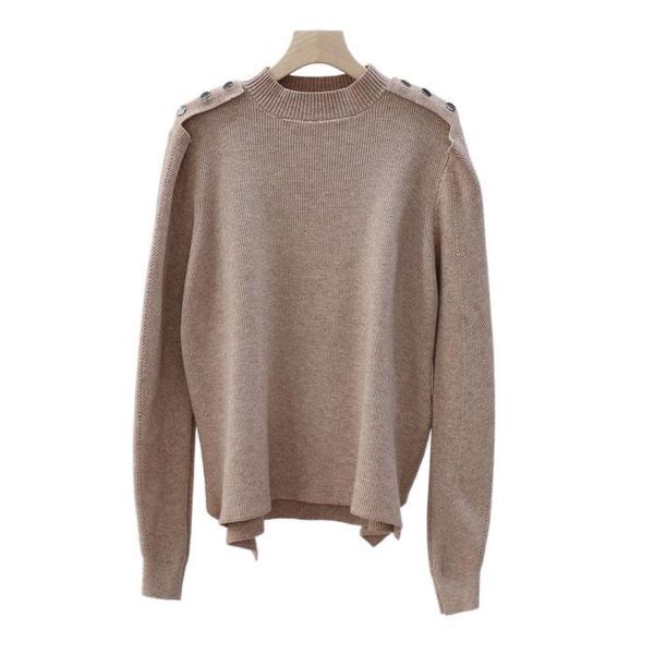 women's sweaters autumn winter shoulder button women spliced loose solid color o-neck collar outwear thick casual female wild, White;black
women's sweaters autumn winter shoulder button women spliced loose solid color o-neck collar outwear thick casual female wild, White;black
