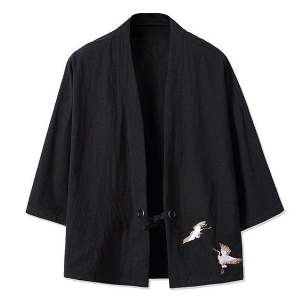 men's casual shirts sinicism store embroidery cotton linen men kimono traditional open stitch male three quarter sleeve shirt harajuku, White;black
men's casual shirts sinicism store embroidery cotton linen men kimono traditional open stitch male three quarter sleeve shirt harajuku, White;black