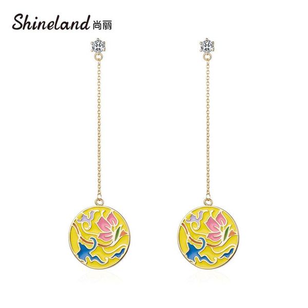 dangle & chandelier shineland chinese flower geometric round metal enamel long chain drop earrings for women ethnic vintage jewelry gift, Silver
dangle & chandelier shineland chinese flower geometric round metal enamel long chain drop earrings for women ethnic vintage jewelry gift, Silver