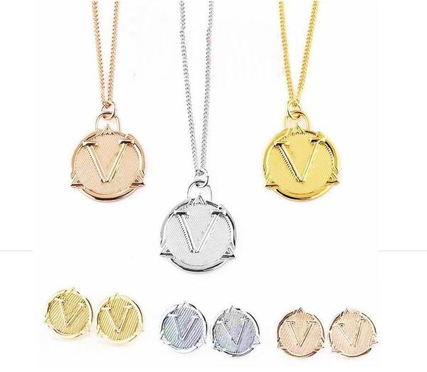 europe america style men lady women titanium steel lovers long necklace earrings sets with engraved v initials stripe round pendant, Silver
europe america style men lady women titanium steel lovers long necklace earrings sets with engraved v initials stripe round pendant, Silver