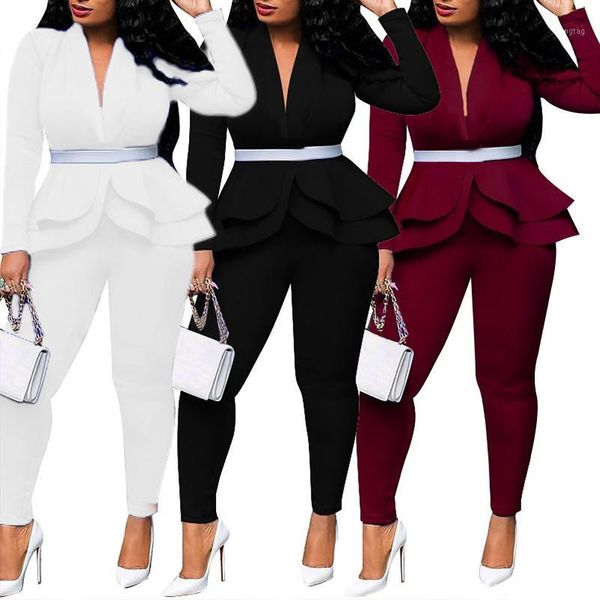women winter women's set tracksuit full sleeve ruffles blazers pencil pants suit two piece set office lady outfit uniform1, White;black
women winter women's set tracksuit full sleeve ruffles blazers pencil pants suit two piece set office lady outfit uniform1, White;black