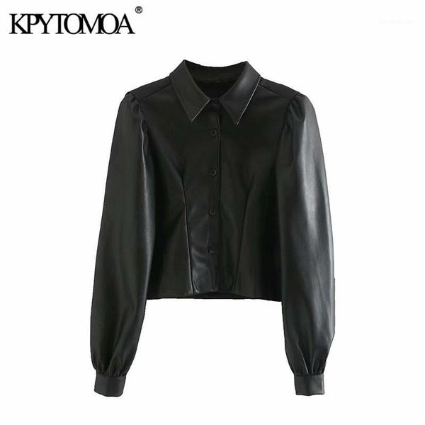 vintage stylish faux leather pleated cropped shirts women 2019 fashion lapel collar puff sleeve female pu blouses chic 1, White
vintage stylish faux leather pleated cropped shirts women 2019 fashion lapel collar puff sleeve female pu blouses chic 1, White