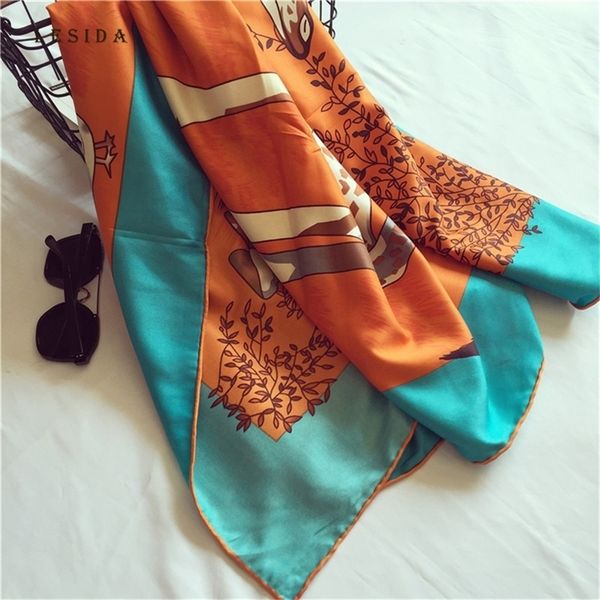 lesida women twill satin silk giraffe bird print shawl lady large square neck scarves female sjaal hijab 130*130cm 3146 y201007, Blue;gray
lesida women twill satin silk giraffe bird print shawl lady large square neck scarves female sjaal hijab 130*130cm 3146 y201007, Blue;gray