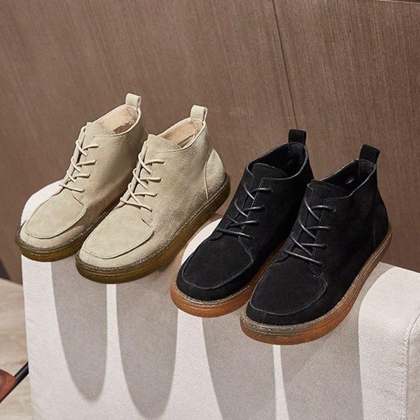 boots 2021 frosted leather women's short lace up small shoes flat bottom british suede single korean versatile, Black
boots 2021 frosted leather women's short lace up small shoes flat bottom british suede single korean versatile, Black