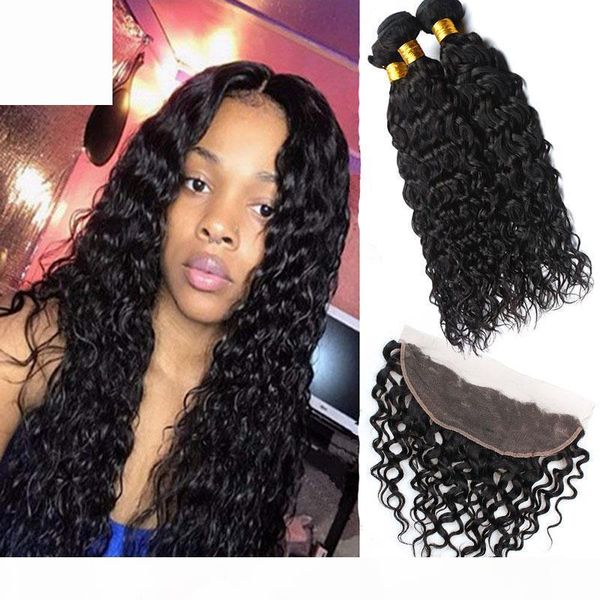water wave 3 bundles with 13x4 lace frontal 4 pieces lot brazilian virgin hair extensions 8-30inch lace frontal with 3 bundles, Black;brown
water wave 3 bundles with 13x4 lace frontal 4 pieces lot brazilian virgin hair extensions 8-30inch lace frontal with 3 bundles, Black;brown