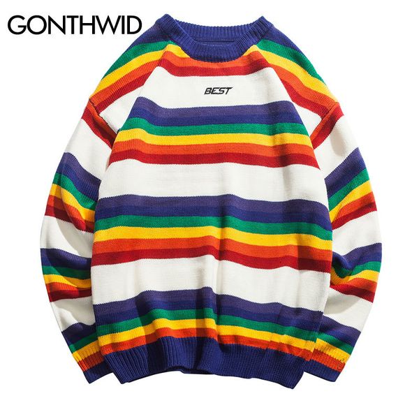 harajuku rainbow striped knitted pullover sweaters men hip hop patchwork streetwear male fashion o-neck sweater kg-136, White;black
harajuku rainbow striped knitted pullover sweaters men hip hop patchwork streetwear male fashion o-neck sweater kg-136, White;black