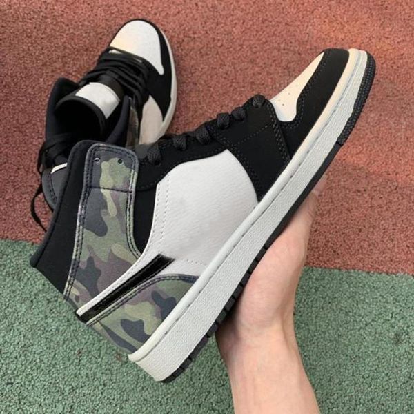 jumpman 1 mid camo (2020) light bone black high sneakers man women sneakers comfortable sneakers shoes schoenen