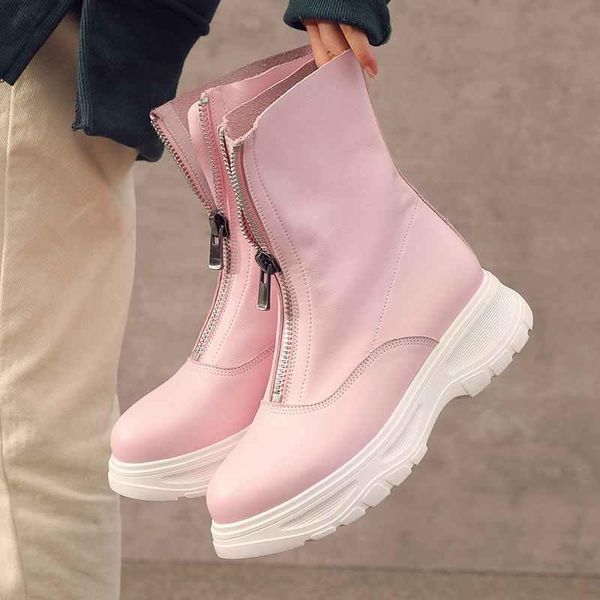 2020new winter shoes women's boots cow leather round toe sweety girl front zipper plus size princess design mid-calf boots mujer, Black
2020new winter shoes women's boots cow leather round toe sweety girl front zipper plus size princess design mid-calf boots mujer, Black
