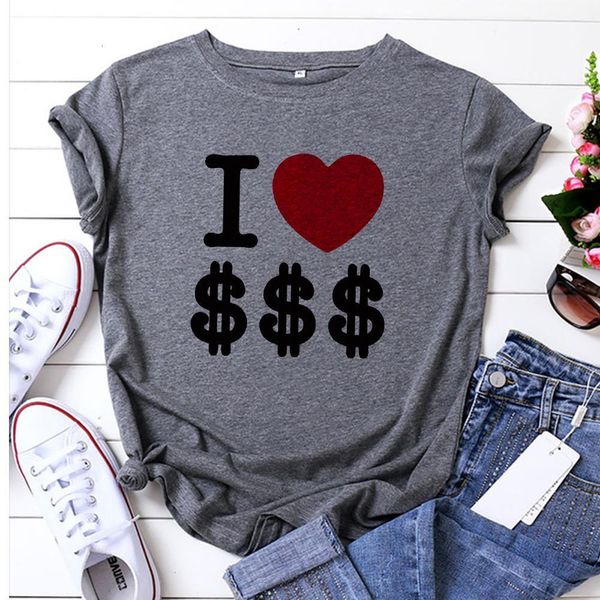 funny new t-shirt female i love money letter print fun tee shirt streetwear loose o-neck fine oversize multicolor tshirt, White
funny new t-shirt female i love money letter print fun tee shirt streetwear loose o-neck fine oversize multicolor tshirt, White