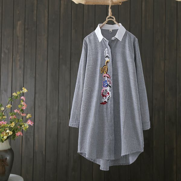 2021 new chic embroidery 100%cotton sleeve shirt women vintage casual long blouse roupa feminina blusa womens and blouses yuxv, White
2021 new chic embroidery 100%cotton sleeve shirt women vintage casual long blouse roupa feminina blusa womens and blouses yuxv, White