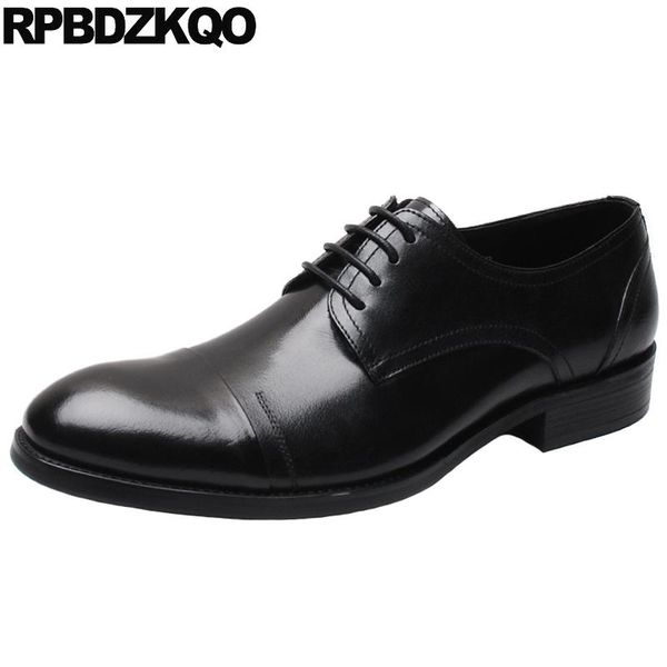 dress italian prom italy black genuine leather european derby luxury men formal wedding shoes oxfords pointed toe