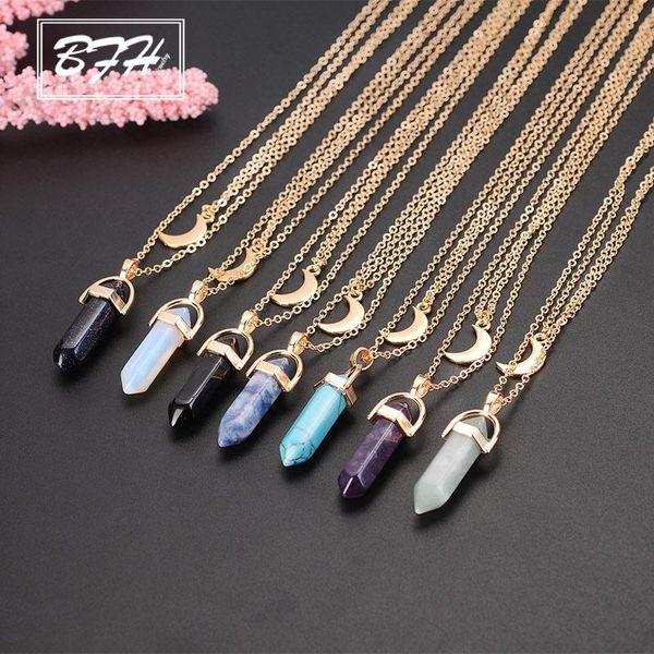 bfh hexagonal column gold link chains necklace for women men fashion natural crystal stone pendant necklaces 2020 jewelry gift, Silver
bfh hexagonal column gold link chains necklace for women men fashion natural crystal stone pendant necklaces 2020 jewelry gift, Silver